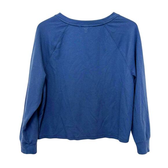 Victoria's Secret Blue Thermal Long Sleeve Pants Pajama Set Sz M - Picture 3 of 6